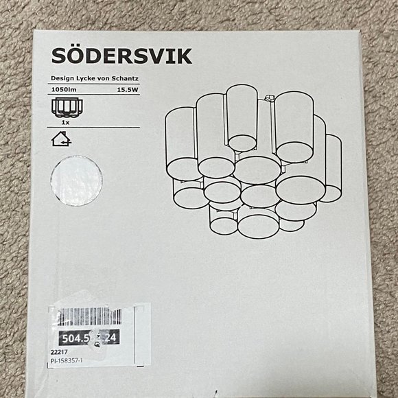 IKEA SODERSVIK Ceiling Lamp LED Dimmable Glossy White 8-1/4" 504.562.24 - Picture 4 of 4
